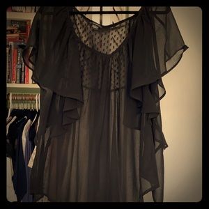 Black Ruffle Top
